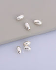 925 Sterling Silver 6.5x4mm Oval Beads, Rice Beads, Smooth Seamless Olive Beads, Barrel Shape Bracelet Spacer Beads, Jewelry Supplies, M1B