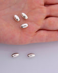 925 Sterling Silver Oval 10x6mm Beads, Solid Rice Beads, Seamless Olive Beads, Barrel Shape Bracelet Spacer Beads, Jewelry Supplies, M1D