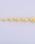 925 Silver & 24K Gold Vermeil Seamless Oval Beads, Rice Shape Beads, Smooth Seamless Olive Beads, Jewelry Supplies, Findings, VM1/M1 A-F