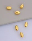 925 Silver & 24K Gold Vermeil Seamless Oval Beads, Rice Shape Beads, Smooth Seamless Olive Beads, Jewelry Supplies, Findings, VM1/M1 A-F