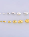925 Silver & 24K Gold Vermeil Seamless Oval Beads, Rice Shape Beads, Smooth Seamless Olive Beads, Jewelry Supplies, Findings, VM1/M1 A-F