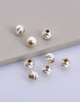 925 Silver Diamond Cut 8mm Round Beads, Sterling Silver Laser Multi Diamond Cut Beads, Moon Cut Spacer Beads, Jewelry Crafting Supplies, M2F