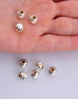 925 Silver Diamond Cut 8mm Round Beads, Sterling Silver Laser Multi Diamond Cut Beads, Moon Cut Spacer Beads, Jewelry Crafting Supplies, M2F