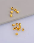 24K Gold Vermeil Diamond Cut 4mm Round Beads, Silver Laser Multi Diamond Cut Beads in 24K, Moon Cut Spacer Beads, Jewelry Supplies, VM2C
