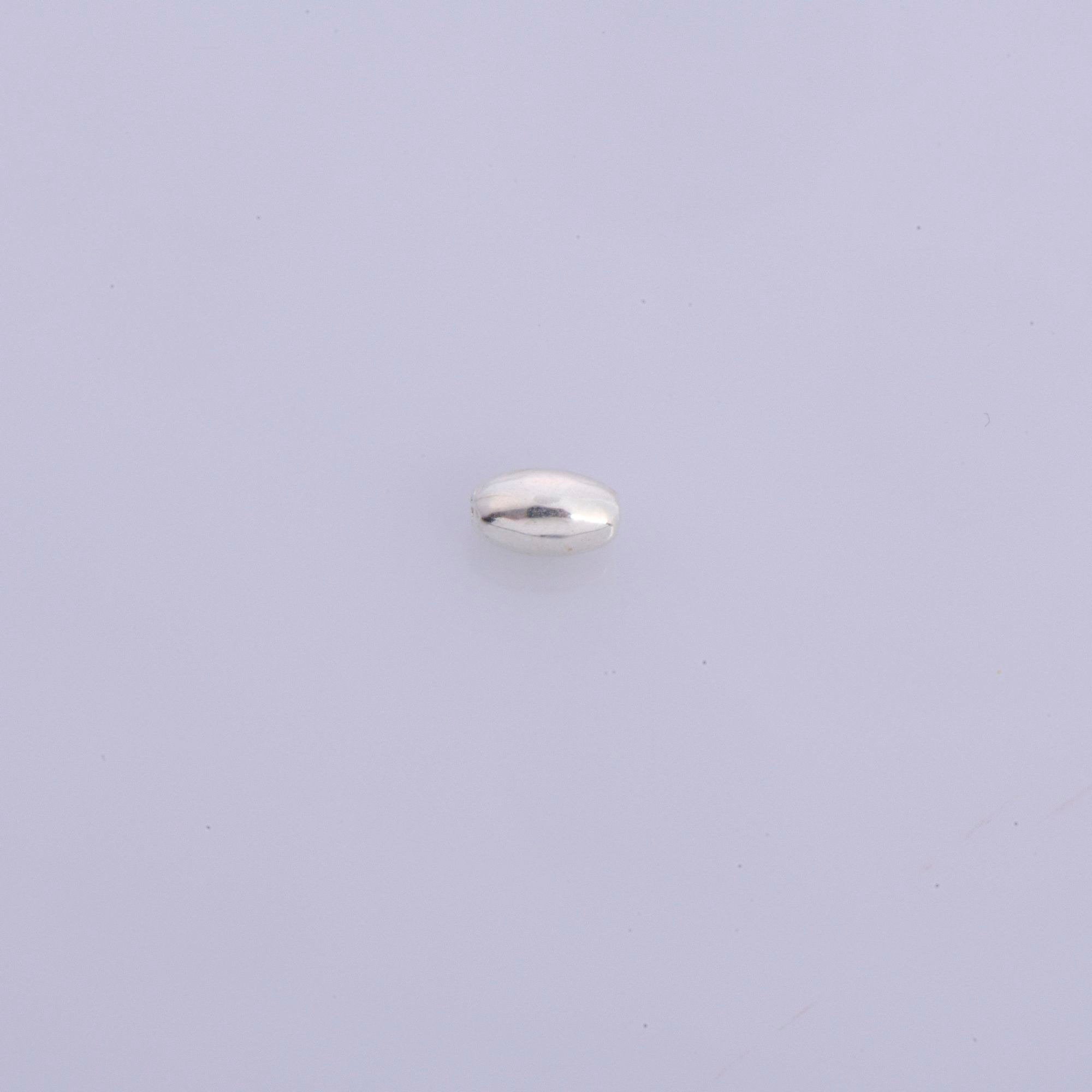 925 Sterling Silver 6.5x4mm Oval Beads, Rice Beads, Smooth Seamless Olive Beads, Barrel Shape Bracelet Spacer Beads, Jewelry Supplies, M1B