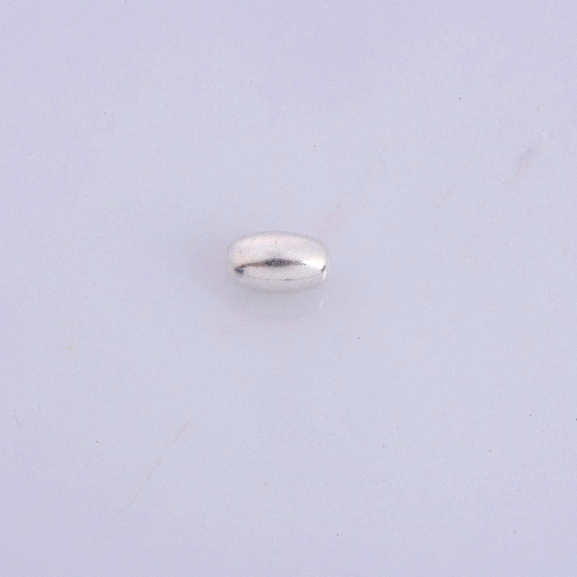 925 Sterling Silver Oval 8x5mm Beads, Solid Rice Beads, Seamless Olive Beads, Barrel Shape Bracelet Spacer Beads, Jewelry Supplies, M1C