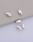 925 Sterling Silver Oval 8x5mm Beads, Solid Rice Beads, Seamless Olive Beads, Barrel Shape Bracelet Spacer Beads, Jewelry Supplies, M1C