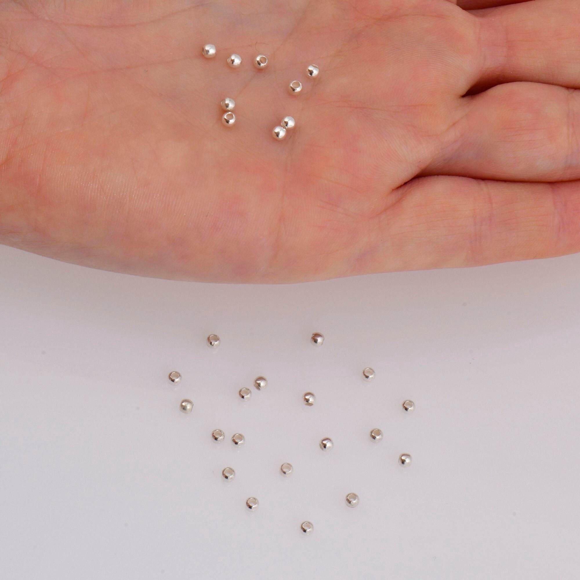 925 Sterling Silver 2.5mm Round Beads, Smooth Seamless Round Beads, Solid Round Shape Beads, Seperator Beads, Jewelry Crafting Supplies, M3B