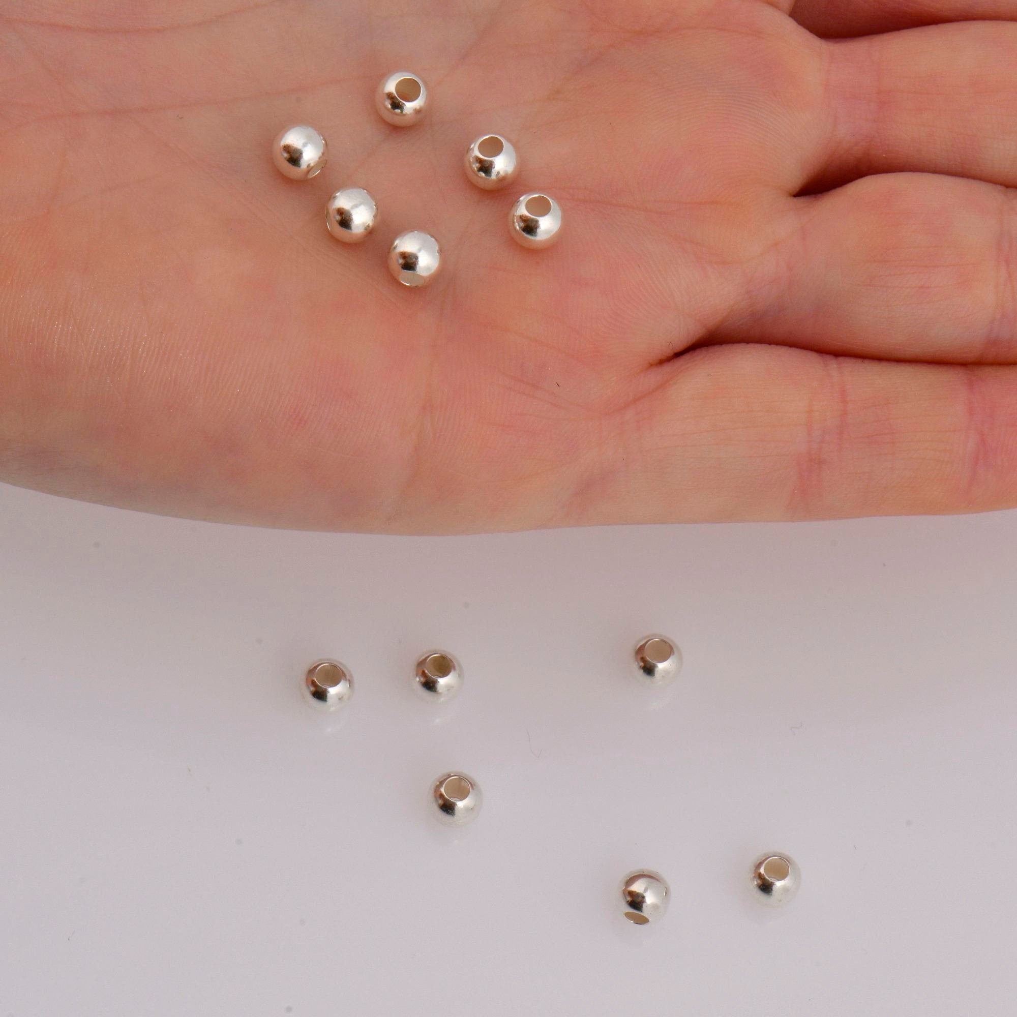 925 Sterling Silver 5mm Round Beads, Smooth Seamless Round Beads, Round Shape Beads, Seperator Beads, Jewelry Crafting Supplies, M3F