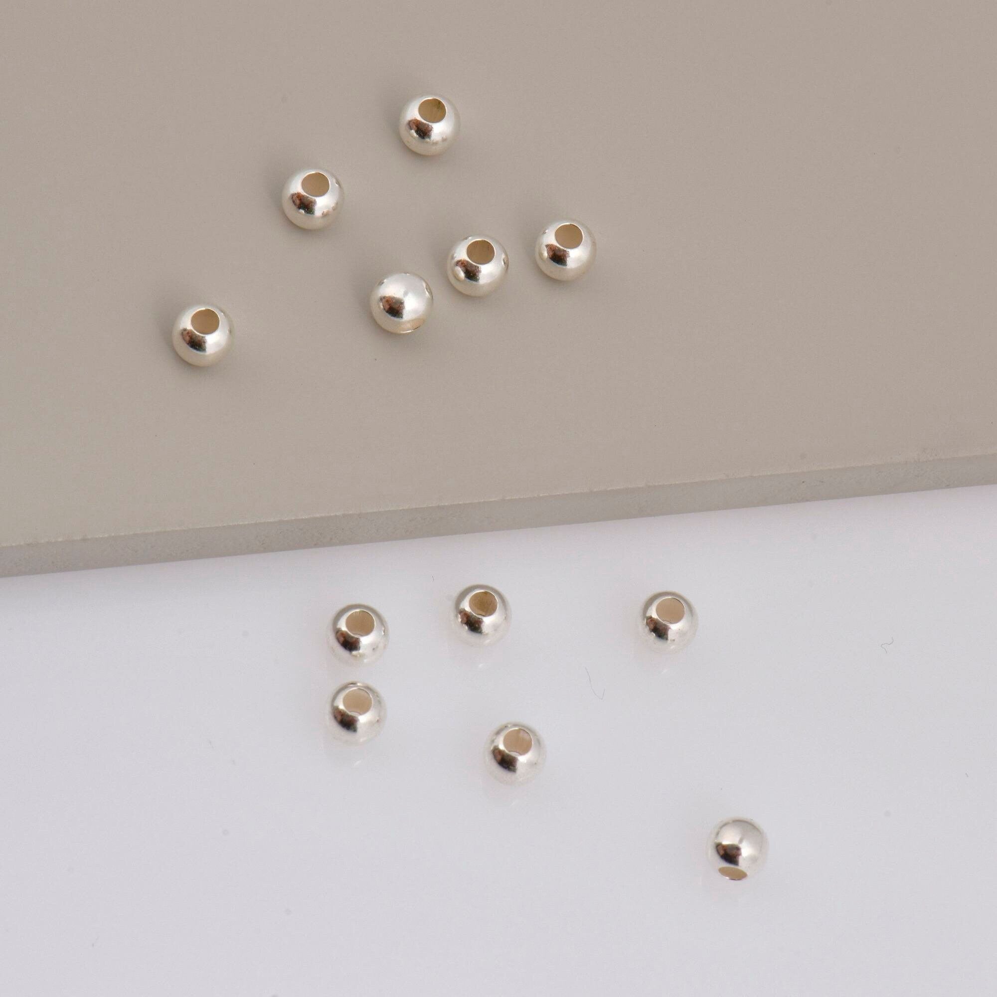 925 Sterling Silver 5mm Round Beads, Smooth Seamless Round Beads, Round Shape Beads, Seperator Beads, Jewelry Crafting Supplies, M3F