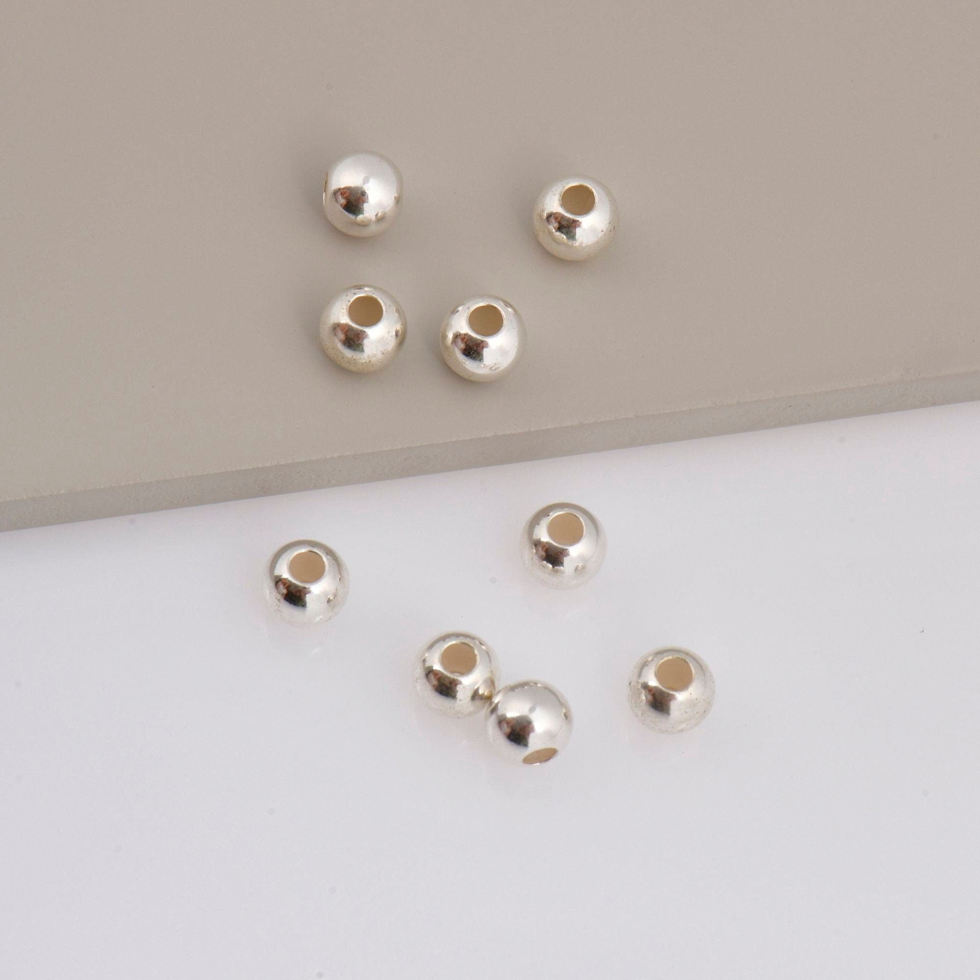 925 Sterling Silver 7mm Round Beads, Smooth Seamless Round Beads, Round Shape Beads, Seperator Beads, Jewelry Crafting Supplies, M3H