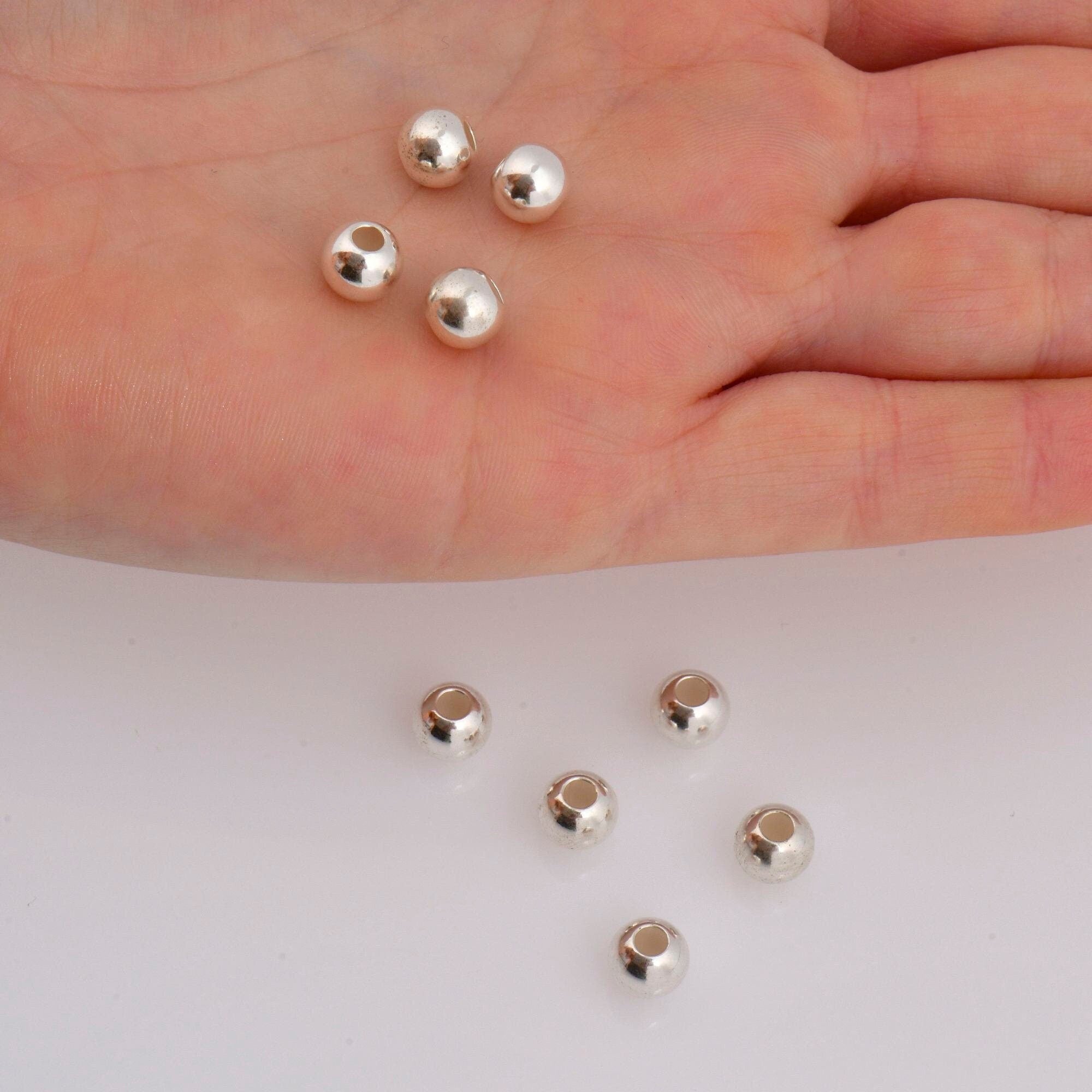 925 Sterling Silver 7mm Round Beads, Smooth Seamless Round Beads, Round Shape Beads, Seperator Beads, Jewelry Crafting Supplies, M3H