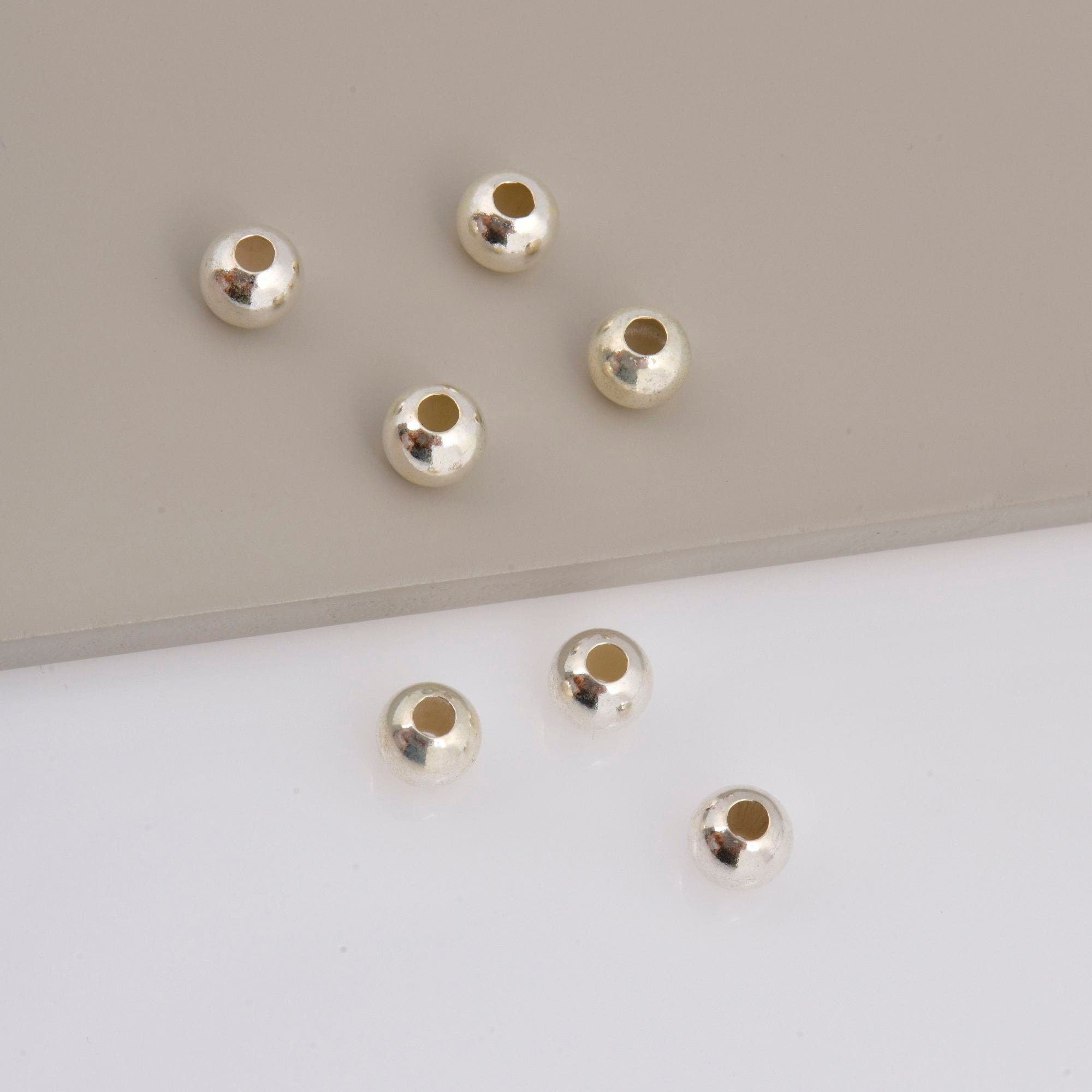 925 Sterling Silver 8mm Round Beads, Smooth Seamless Round Beads, Round Shape Beads, Seperator Beads, Jewelry Crafting Supplies, M3I