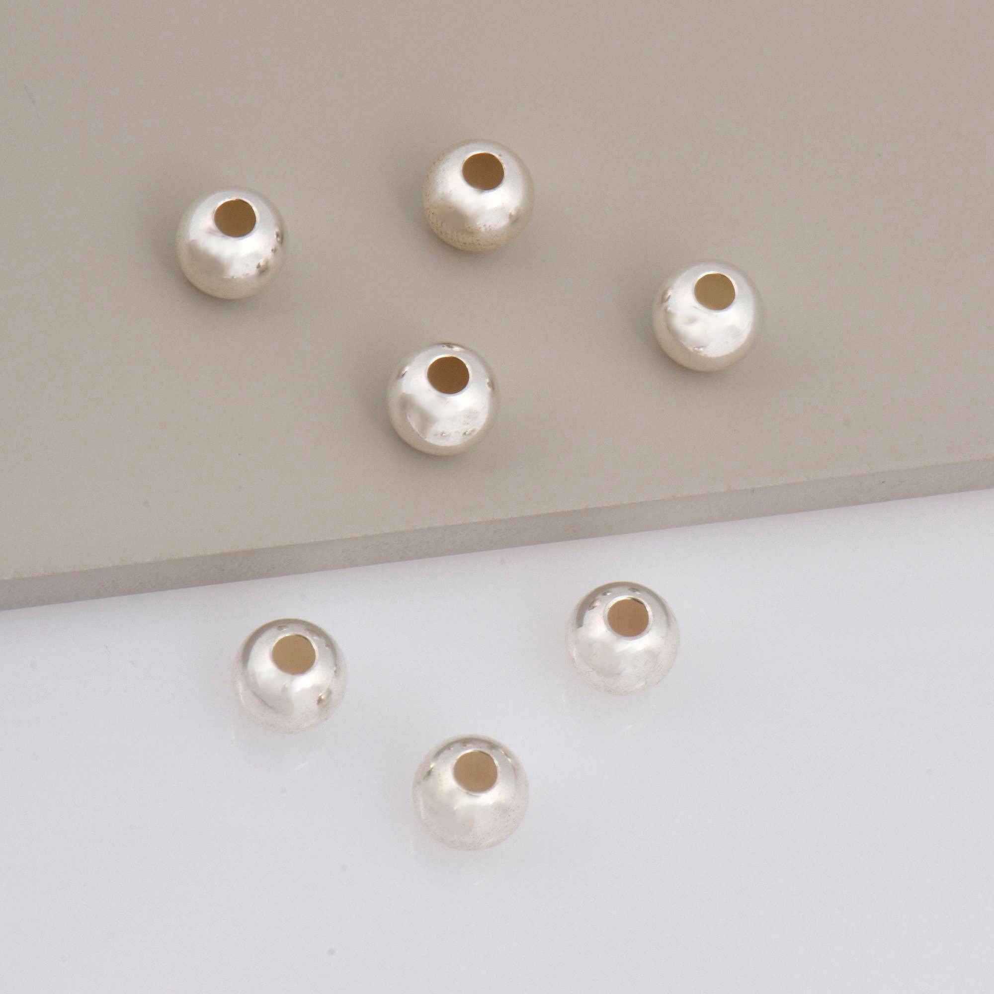 925 Sterling Silver 9mm Round Beads, Smooth Seamless Round Beads, Round Shape Beads, Seperator Beads, Jewelry Crafting Supplies, M3J