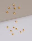 925 Silver 2.5mm Round Beads in 24K Gold Vermeil, 24K Gold Plated Seamless Round Beads, Round Shape Seperator Beads, Jewelry Supplies, VM3B