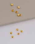 24K Gold 3mm Plated Seamless Round Beads, 925 Silver Round Beads in Gold Vermeil, Round Shape Seperator Beads, Jewelry Craft Supplies, VM3C