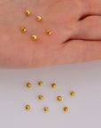 24K Gold 3.5mm Plated Seamless Round Beads, 925 Silver Round Beads in 24K Gold Vermeil, Round Shape Seperator Beads, Jewelry Supplies, VM3D