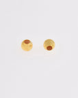 24K Gold 4mm Round Beads, 925 Silver Plated Seamless Round Beads in 24K Gold Vermeil, Round Shape Seperator Beads, Jewelry Supplies, VM3E
