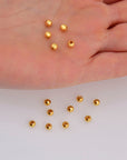 24K Gold 4mm Round Beads, 925 Silver Plated Seamless Round Beads in 24K Gold Vermeil, Round Shape Seperator Beads, Jewelry Supplies, VM3E