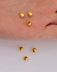 24K Gold 5mm Plated Seamless Round Beads, 925 Silver Round Beads in 24K Gold Vermeil, Round Shape Seperator Beads, Jewelry Supplies, VM3F