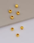 24K Gold 5mm Plated Seamless Round Beads, 925 Silver Round Beads in 24K Gold Vermeil, Round Shape Seperator Beads, Jewelry Supplies, VM3F