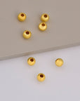 24K Gold 6mm Plated Seamless Round Beads, 925 Silver Round Beads in 24K Gold Vermeil, Round Shape Seperator Beads, Jewelry Supplies, VM3G