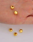 24K Gold 7mm Plated Seamless Round Beads, 925 Silver Round Beads in 24K Gold Vermeil, Round Shape Seperator Beads, Jewelry Supplies, VM3H