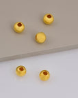 24K Gold 7mm Plated Seamless Round Beads, 925 Silver Round Beads in 24K Gold Vermeil, Round Shape Seperator Beads, Jewelry Supplies, VM3H