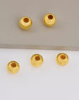 24K Gold 8mm Plated Seamless Round Beads, 925 Silver Round Beads in 24K Gold Vermeil, Round Shape Seperator Beads, Jewelry Supplies, VM3I