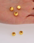24K Gold 8mm Plated Seamless Round Beads, 925 Silver Round Beads in 24K Gold Vermeil, Round Shape Seperator Beads, Jewelry Supplies, VM3I