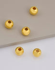 24K Gold 9mm Plated Seamless Round Beads, 925 Silver Round Beads in 24K Gold Vermeil, Round Shape Seperator Beads, Jewelry Supplies, VM3J