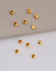 24K Gold Plated Seamless Round Beads, 925 Silver Round Beads in 24K Gold Vermeil, Round Shape Seperator Beads, Jewelry Supplies, VM3 A-J