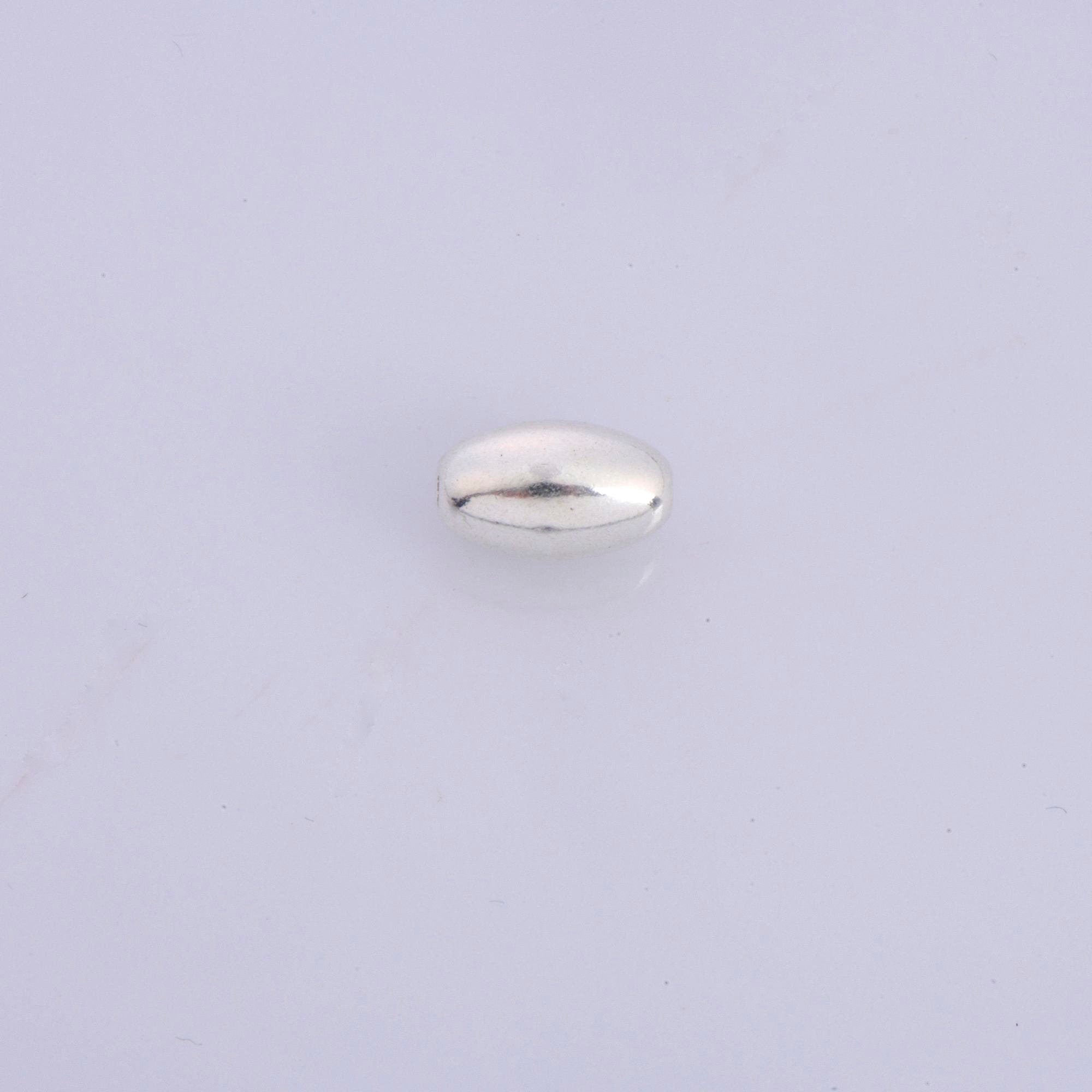 925 Sterling Silver Oval 12x7mm Beads, Solid 925 Rice Beads, Seamless Olive Beads, Barrel Shape Bracelet Spacer Beads, Jewelry Supplies, M1E