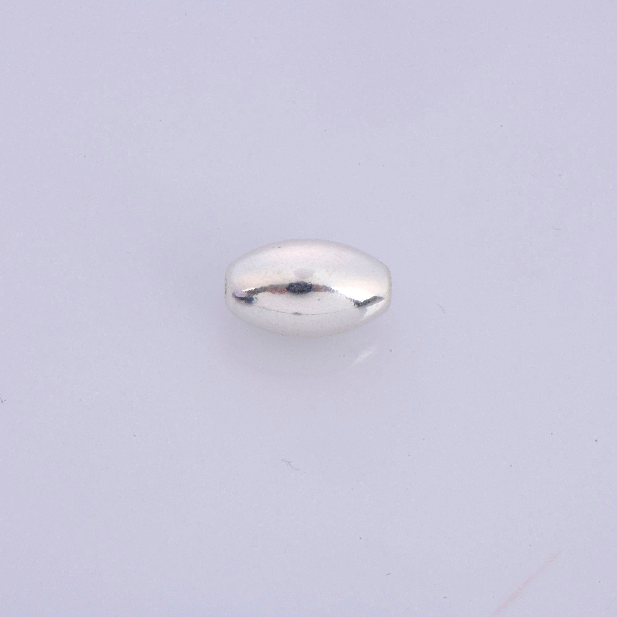 925 Sterling Silver Oval 13.5x8mm Beads, Solid Rice Beads, Seamless Olive Beads, Barrel Shape Bracelet Spacer Beads, Jewelry Supplies, M1F