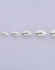 925 Sterling Silver Oval Beads, Solid 925 Rice Beads, Seamless Olive Beads, Barrel Shape Bracelet Spacer Beads, Jewelry Supplies, M1 A-F