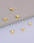 24K Gold 4.5 to 13.5mm Plated Rice Shape Beads, 925 Silver Oval Beads in Gold Vermeil, Smooth Seamless Olive Beads, Jewelry Supplies, VM1A-F