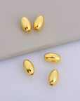 925 Silver & 24K Gold Vermeil Seamless Oval Beads, Rice Shape Beads, Smooth Seamless Olive Beads, Jewelry Supplies, Findings, VM1/M1 A-F