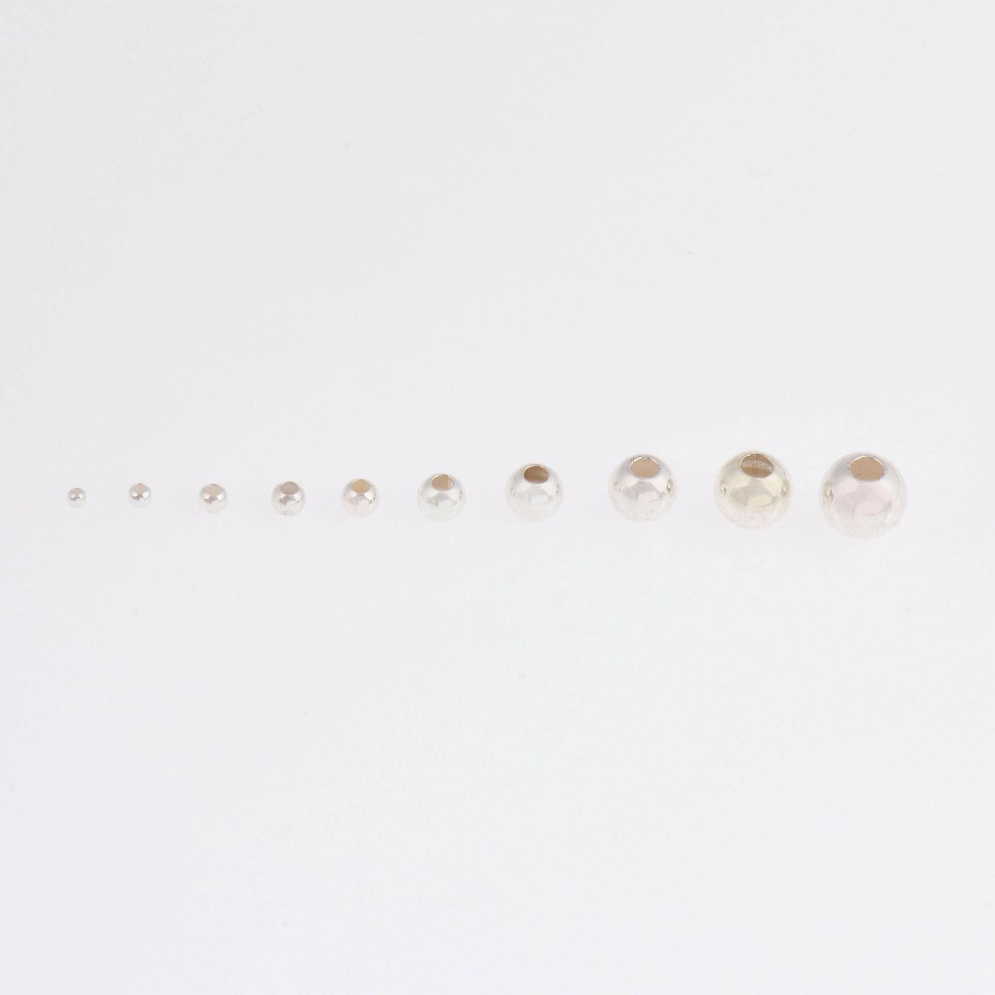 24K Gold Vermeil & 925 Plated Seamless Round Beads, Silver Round Beads in Gold, Round Shape Seperator Beads, Jewelry Supplies, M3/VM3 A-J