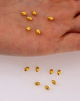 24K Gold Vermeil & 925 Silver Corrugated Oval Beads, Gold Plated Seamless Oval Beads, Olive Shape Beads, Jewelry Supplies, M/VM4 A-E