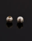 Sterling Silver Corrugated 3mm Round Beads