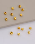24K Gold 4mm Plated Seamless Round Beads, 925 Silver Corrugated Round Beads in Gold Vermeil, Round Seperator Beads, Jewelry Supplies, VM5B