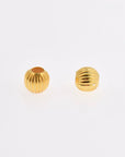 24K Gold 6mm Plated Seamless Round Beads, 925 Silver Corrugated Round Beads in Gold Vermeil, Round Seperator Beads, Jewelry Supplies, VM5D