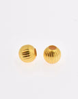 24K Gold 7mm Plated Seamless Round Beads, 925 Silver Corrugated Round Beads in Gold Vermeil, Round Seperator Beads, Jewelry Supplies, VM5E
