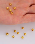 24K Gold Plated Seamless Round Beads, 925 Silver Corrugated Round Beads in Gold Vermeil, Round Seperator Beads, Jewelry Supplies, VM5 A-F