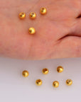 24K Gold Plated Seamless Round Beads, 925 Silver Corrugated Round Beads in Gold Vermeil, Round Seperator Beads, Jewelry Supplies, VM5 A-F