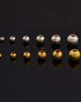 24K Gold Vermeil & 925 Silver Corrugated Round Beads, Gold Plated Seamless Round Beads, Round Seperator Beads, Jewelry Supplies, M/VM5 A-F