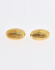 24K Gold 12mmx7mm Plated Seamless Oval Beads, 925 Silver Corrugated Oval Beads in Gold Vermeil, Olive Shape Beads, Jewelry Supplies, VM4E