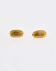 24K Gold Plated Seamless Oval Beads, 925 Silver 7mmx4mm Corrugated Oval Beads in 24K Gold Vermeil, Olive Shape Beads, Jewelry Supplies, VM4B