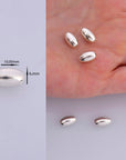 925 Sterling Silver Oval 10x6mm Beads, Solid Rice Beads, Seamless Olive Beads, Barrel Shape Bracelet Spacer Beads, Jewelry Supplies, M1D