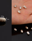 925 Sterling Silver 7x4mm Corrugated Oval Beads, Solid Seamless Oval Beads, Olive Shape Beads, Barrel Shape Jewelry Crafting Supplies, M4B